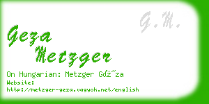 geza metzger business card